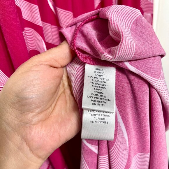 London Times Pleat Neck Inset Waist Maxi Dress in Pink Size 8 - Picture 7 of 8